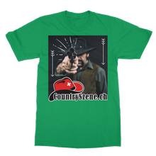 Laden Sie das Bild in den Galerie-Viewer, Shooting Cowboy - CountrySzene.ch Logo Classic Adult T-Shirt