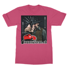 Laden Sie das Bild in den Galerie-Viewer, Shooting Cowboy - CountrySzene.ch Logo Classic Adult T-Shirt