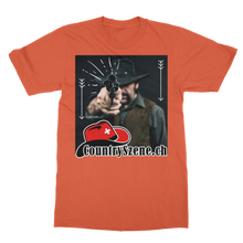 Laden Sie das Bild in den Galerie-Viewer, Shooting Cowboy - CountrySzene.ch Logo Classic Adult T-Shirt