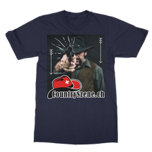 Laden Sie das Bild in den Galerie-Viewer, Shooting Cowboy - CountrySzene.ch Logo Classic Adult T-Shirt