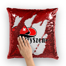 Laden Sie das Bild in den Galerie-Viewer, CountrySzene.ch Logo Sequin Cushion Cover