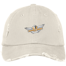 Laden Sie das Bild in den Galerie-Viewer, nashville-rebels-logo weiss Nashville Rebels 'Distressed-Stil' Kappe mit gesticktem Logo