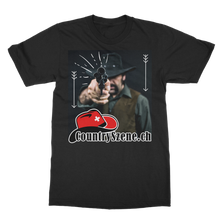 Laden Sie das Bild in den Galerie-Viewer, Shooting Cowboy - CountrySzene.ch Logo Classic Adult T-Shirt