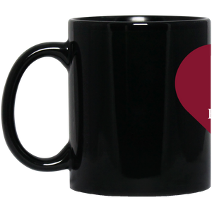 Love Benjarong (red - 1 heart) Benjarong Red Heart Front 11oz Black Mug