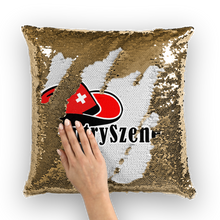 Laden Sie das Bild in den Galerie-Viewer, CountrySzene.ch Logo Sequin Cushion Cover
