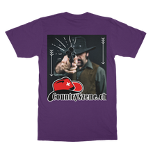 Laden Sie das Bild in den Galerie-Viewer, Shooting Cowboy - CountrySzene.ch Logo Classic Adult T-Shirt

