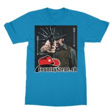 Laden Sie das Bild in den Galerie-Viewer, Shooting Cowboy - CountrySzene.ch Logo Classic Adult T-Shirt
