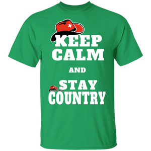 Keep Calm & Stay Country mit CountrySzene.ch Logo T-Shirt