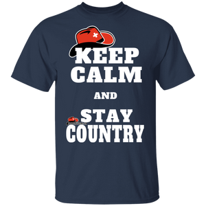 Keep Calm & Stay Country mit CountrySzene.ch Logo T-Shirt