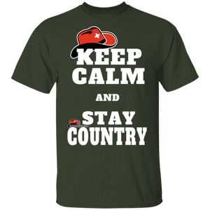 Keep Calm & Stay Country mit CountrySzene.ch Logo T-Shirt