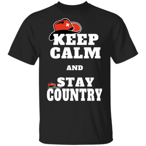 Keep Calm & Stay Country mit CountrySzene.ch Logo T-Shirt