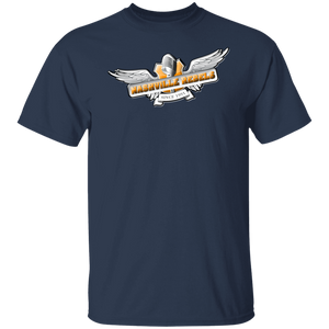 nashville-rebels-logo weiss Nashville Rebels Logo auf klassischem Unisex T-Shirt