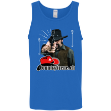Laden Sie das Bild in den Galerie-Viewer, Tshirt Design - CountrySzene.ch - shooting Cowboy -TRANSPARENT - 1500 x 2500 px G520 Cotton Tank Top 5.3 oz.
