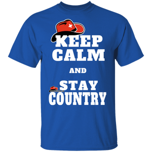 Keep Calm & Stay Country mit CountrySzene.ch Logo T-Shirt