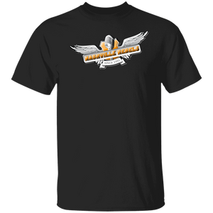 nashville-rebels-logo weiss Nashville Rebels Logo auf klassischem Unisex T-Shirt