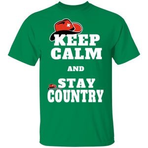 Keep Calm & Stay Country mit CountrySzene.ch Logo T-Shirt