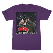 Laden Sie das Bild in den Galerie-Viewer, Shooting Cowboy - CountrySzene.ch Logo Classic Adult T-Shirt
