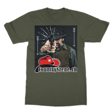 Laden Sie das Bild in den Galerie-Viewer, Shooting Cowboy - CountrySzene.ch Logo Classic Adult T-Shirt
