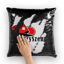 Laden Sie das Bild in den Galerie-Viewer, CountrySzene.ch Logo Sequin Cushion Cover
