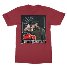 Laden Sie das Bild in den Galerie-Viewer, Shooting Cowboy - CountrySzene.ch Logo Classic Adult T-Shirt
