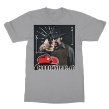 Laden Sie das Bild in den Galerie-Viewer, Shooting Cowboy - CountrySzene.ch Logo Classic Adult T-Shirt
